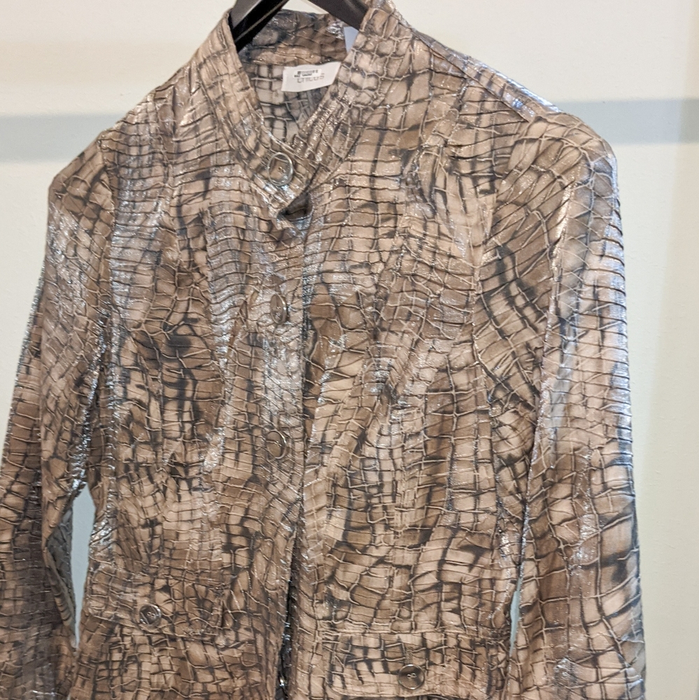 CHICO'S SNAKE PRINT JACKET